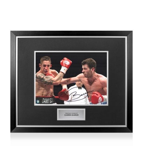 Premium Framed Darren Barker Signed Photo - vs Danny Butler