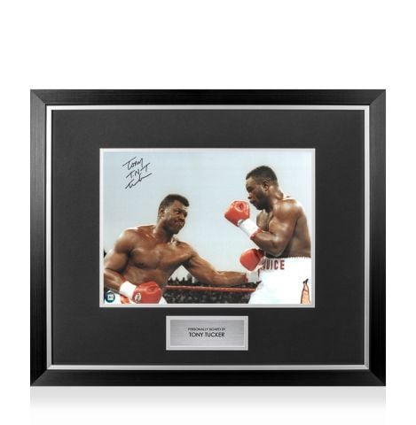 Premium Framed Tony Tucker Signed Photo - vs Orlin Norris