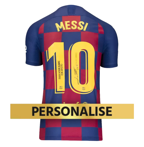 PRE-ORDER Lionel Messi Signed and Personally Dedicated FC Barcelona Home Shirt