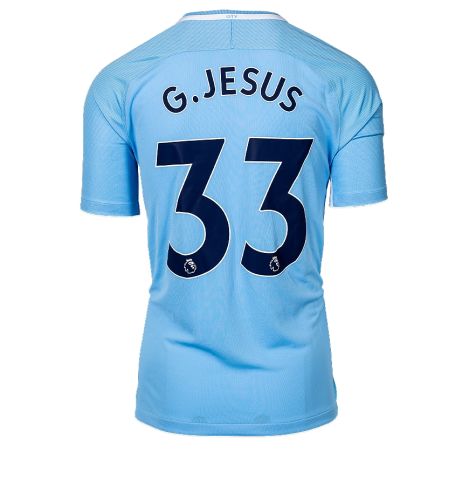 UNSIGNED Gabriel Jesus 2017/18 Manchester City Shirt