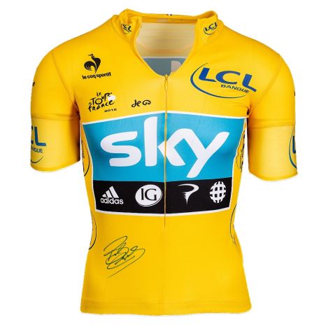 Bradley Wiggins Signed Team Sky Yellow Cycling Tour De France Jersey - Version 1