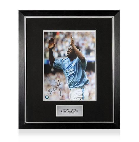 Premium Framed Paulo Wanchope Signed Manchester City Photo
