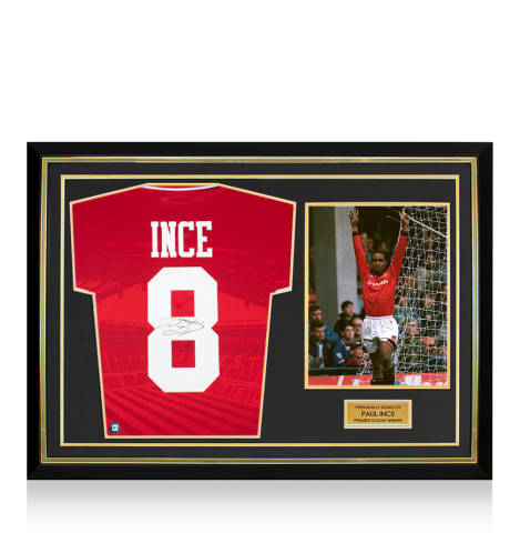 Paul Ince Back Signed Manchester United 1996 Home Shirt: Premier League Winner Edition