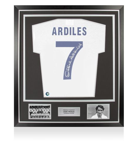 Framed Ossie Ardiles Signed Tottenham Hotspur Shirt - 1978, Number 7 - Premium