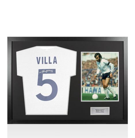 Framed Ricky Villa Signed Tottenham Hotspur Shirt - 1981, Number 5 - Panoramic