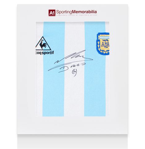 Diego Maradona Signed Shirt - 1986, Home - Gift Box