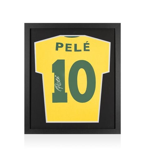 Framed Pele Signed Brazil Shirt, Number 10 - Compact