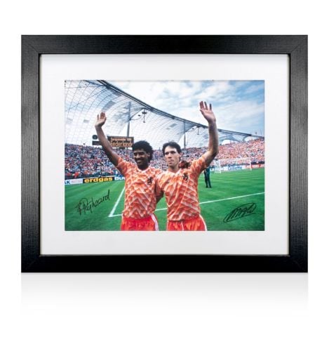 Framed Marco van Basten & Frank Rijkaard Signed Netherlands Photo: EURO 1988 Winners