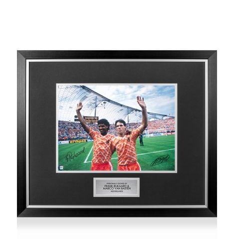 Premium Framed Marco van Basten & Frank Rijkaard Signed Netherlands Photo: EURO 1988 Winners