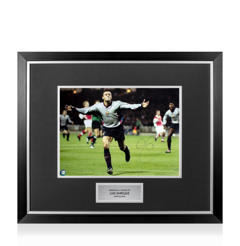 Premium Framed Luis Enrique Signed Barcelona Photo