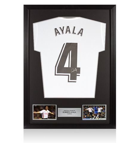 Framed Roberto Ayala Signed Valencia Shirt: Home, 2020-21