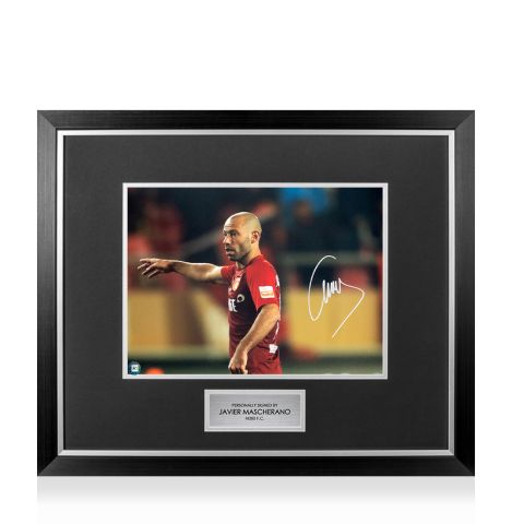 Premium Framed Javier Mascherano Signed Hebei China Fortune Photo