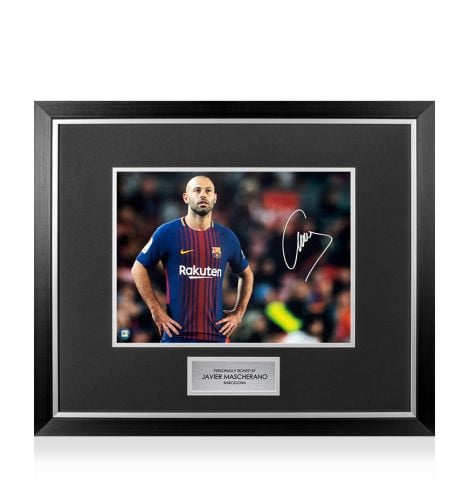 Premium Framed Javier Mascherano Signed Barcelona Photo