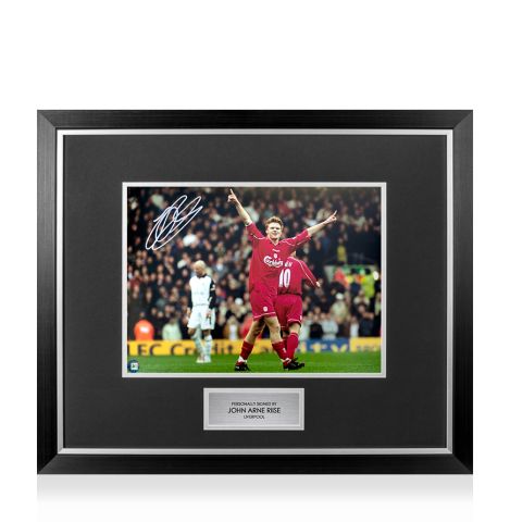 Premium Framed John Arne Riise Signed Liverpool Photo: Celebration