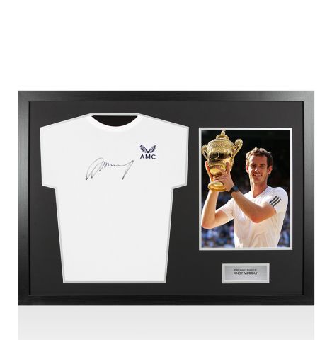 Framed Sir Andy Murray Signed Tennis Shirt: AMC - Panoramic