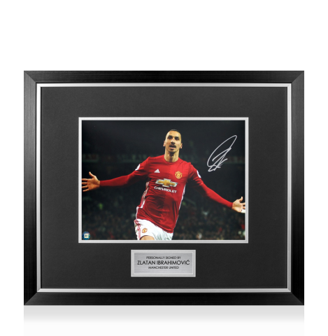 Premium Framed Zlatan Ibrahimovic Signed Manchester United Photo: United Legend