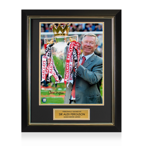 Framed Sir Alex Ferguson Signed Photo: Premier League Winner: Trophy Winners Range
