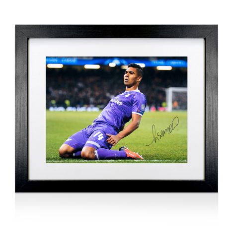 Framed Casemiro Signed Real Madrid Photo: Champions League Final Goal