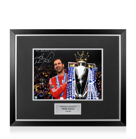 Premium Framed Petr Cech Signed Chelsea Photo: Premier League 2014-15 Winner