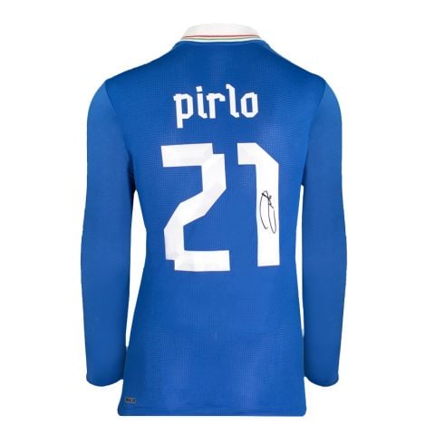 Andrea Pirlo Signed Italy Shirt: Home, 2012-13