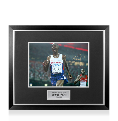 Premium Framed Sir Mo Farah Signed Photo: Beijing 2015