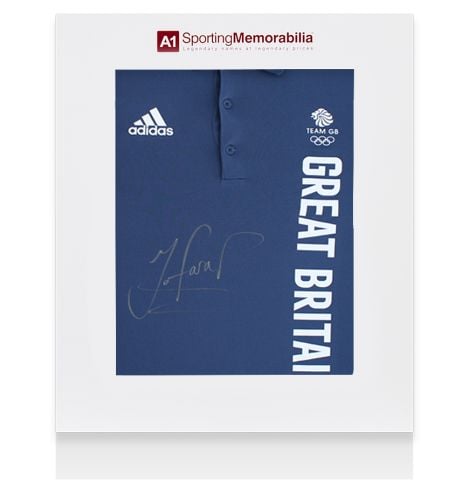 Sir Mo Farah Front Signed adidas Team GB Polo Shirt - Gift Box