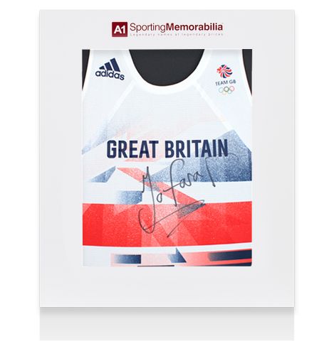 Sir Mo Farah Front Signed Team GB Running Vest - Gift Box
