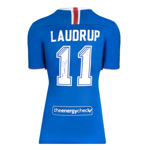 Brian Laudrup Signed Rangers Shirt: Home, 2020-21