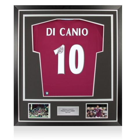 Framed Paolo Di Canio Signed West Ham United Shirt: Home, 2000-01 - Premium