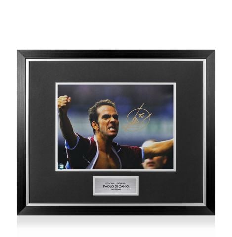 Premium Framed Paolo Di Canio Signed West Ham Photo: Ripped Shirt Celebration 
