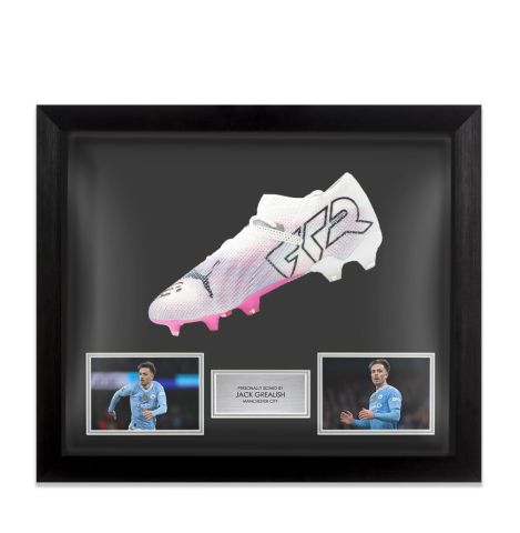 Framed Jack Grealish Signed Boot: Puma - Bubble Framed