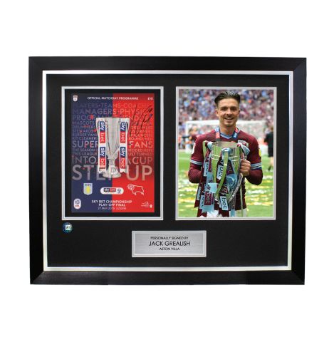 Jack Grealish Signed and Framed Programme: EFL Championship Play Off Final 2019