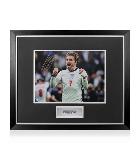 Premium Framed Jack Grealish Signed England Photo: Celebration