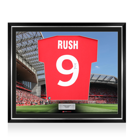Framed Ian Rush Signed Liverpool Shirt: 1984, Number 9  - The Stadium Collection