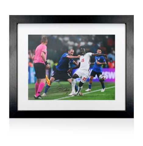 Framed Giorgio Chiellini Signed Italy Photo: UEFA Euro 2020 vs England