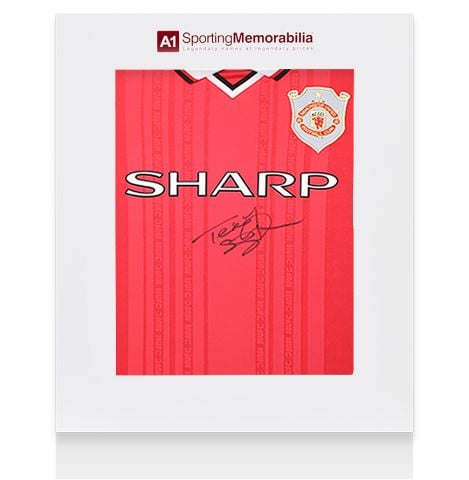 Teddy Sheringham Signed Manchester United Shirt: Home, 1999-00 - Gift Box