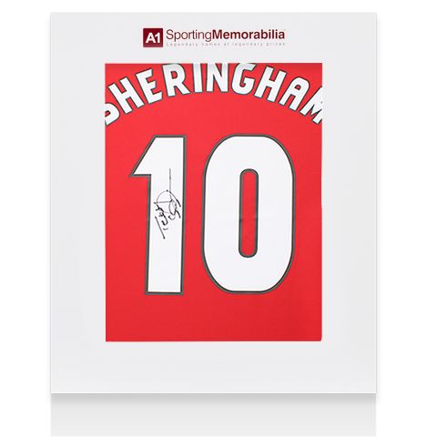 Teddy Sheringham Signed Manchester United Shirt: Home, 1999-00 - Gift Box