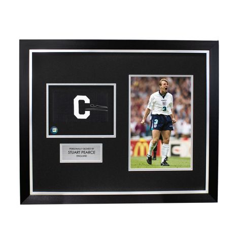 Stuart Pearce Signed and Framed Captain's Armband