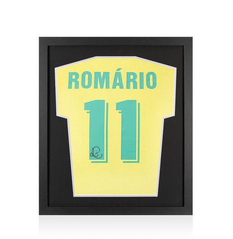 Framed Romario Signed Brazil Shirt: Home, 1970-71 - Compact