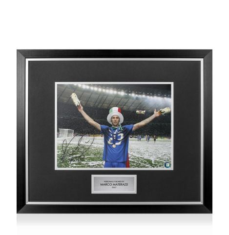 Premium Framed Marco Materazzi Signed Italy Photo: 2006 FIFA World Cup Winner 