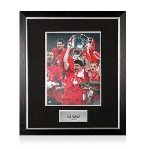 Premium Framed Xabi Alonso Signed Liverpool FC Photo - 2005 Winners