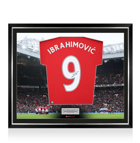 Framed Zlatan Ibrahimovic Signed Manchester United Shirt: Home, 2022-23 - The Stadium Collection