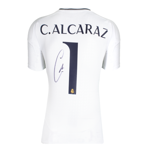Carlos Alcaraz Back Signed Real Madrid 2024-25 Home Shirt