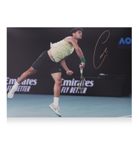Carlos Alcaraz Signed Photo: Australian Open 2024 Action
