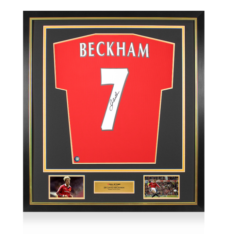 Framed Sir David Beckham Signed Manchester United Shirt: Hall of Fame Edition