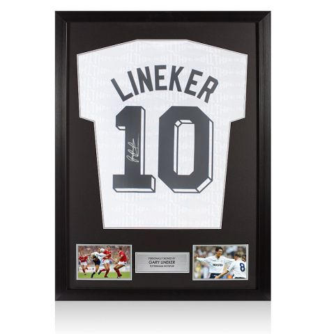 Framed Gary Lineker Signed Tottenham Hotspur Shirt: Home, 1991 FA Cup Semi Final