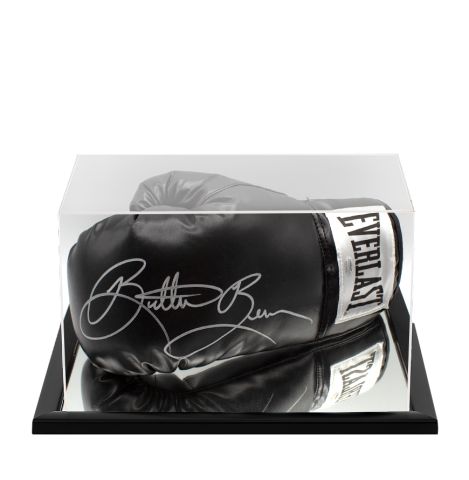 Eric Esch Signed Boxing Glove: Everlast, Black - In Acrylic Display Case