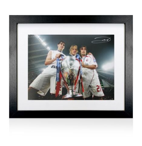 Framed Andrea Pirlo Signed AC Milan Photo: Champions League Winner