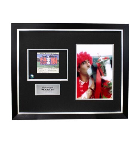 Eric Cantona Signed and Framed Ticket: 1996 FA Cup Final