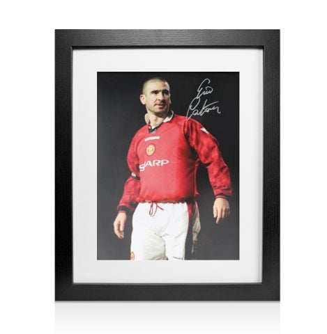 Framed Eric Cantona Signed Manchester United Photo: The King